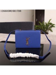 Yves Saint Laurent Monogramme Cross-body Shoulder Bag 126605 Blue Tl15232rJ28