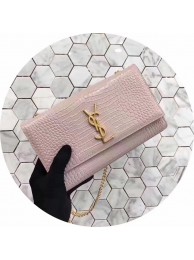 Yves Saint Laurent Original Crocodile Skin Shoulder Bag 17818 Pink Tl15195sf78