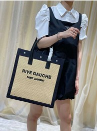 Yves Saint Laurent RIVE GAUCHE N/S SHOPPING BAG IN COTTON 9E1070 Beige Tl14656JD63