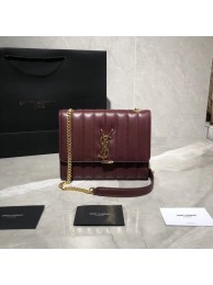 Yves Saint Laurent Sheepskin Original Leather Shoulder Bag Y554125 Wine Tl14887TL77