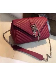 Yves Saint Laurent Small Classic Monogramme Flap Bag Y20167 Burgundy Tl15295nU55