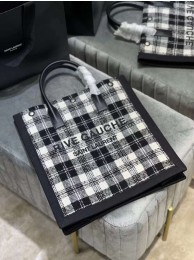 Yves Saint Laurent Tote Book LINEN Shopping Bag Y509416 black Tl14644UW57