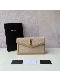Yves Saint Laurent UPTOWN POUCH IN CANVAS AND SMOOTH LEATHER Y622053 NATURAL BEIGE Tl14641CC86